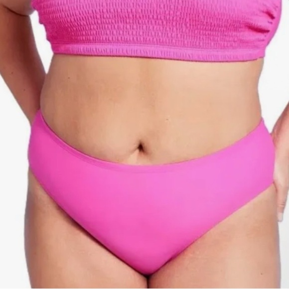NWOT Hot Pink Bikini Swim Bottom Size 2x Wild Fable - Picture 1 of 6
